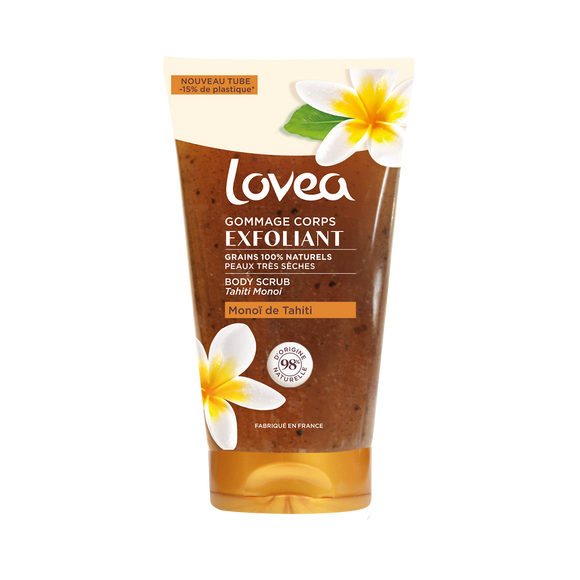 Gommage pour le corps au monoï de Tahiti LOVEA, flacon de 150ml