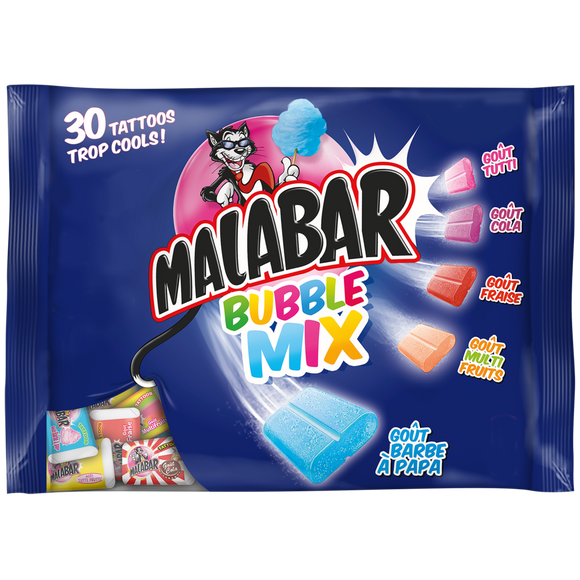Chewing gum Bubble Mix MALABAR - Sachet de 214g