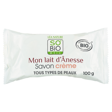 Savon crème lait d'ânesse bio SO BIO'ETIC 100g