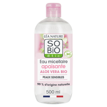 Eau micellaire 3en 1 aloé vera bio SO BIO, flacon de 500ml