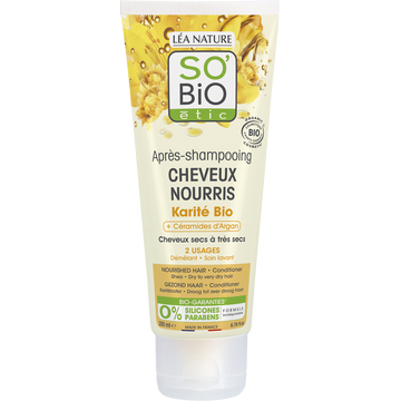 Après-shampooing cheveux nourris karité SO'BIO, 200ml