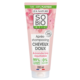 Après-shampooing cheveux doux lait amande/protéines riz SOBIO, 200ml