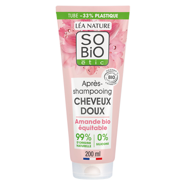 Après-shampooing cheveux doux lait amande/protéines riz SOBIO, 200ml