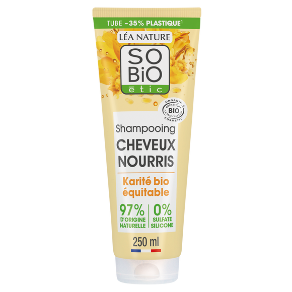 Shampooing cheveux nourris karité et cire de jojoba SO BIO, 250ml
