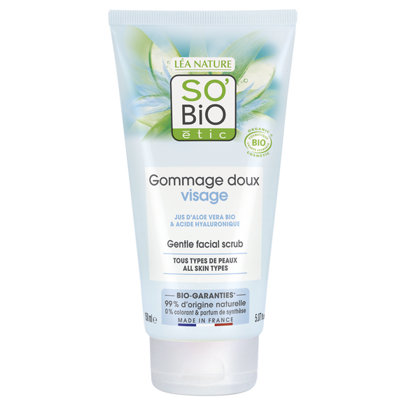 Gommage visage doux quotidien hydra aloé vera SO BIO 150ml
