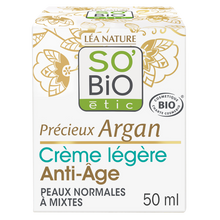 Crème visage légère anti-âge bio SO'BIO, pot de 50ml