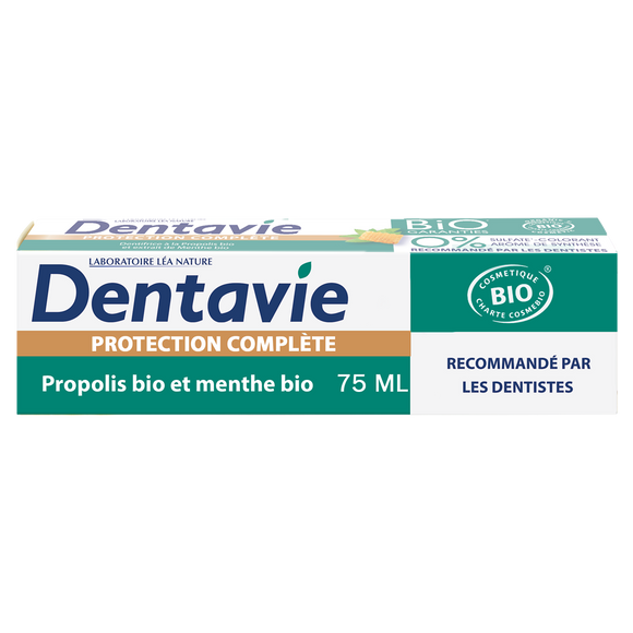 Dentifrice protection complète bio DENTAVIE, tube de 75ml
