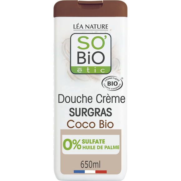 Douche crème surgras à l'huile de coco bio SO'BIO 650ml