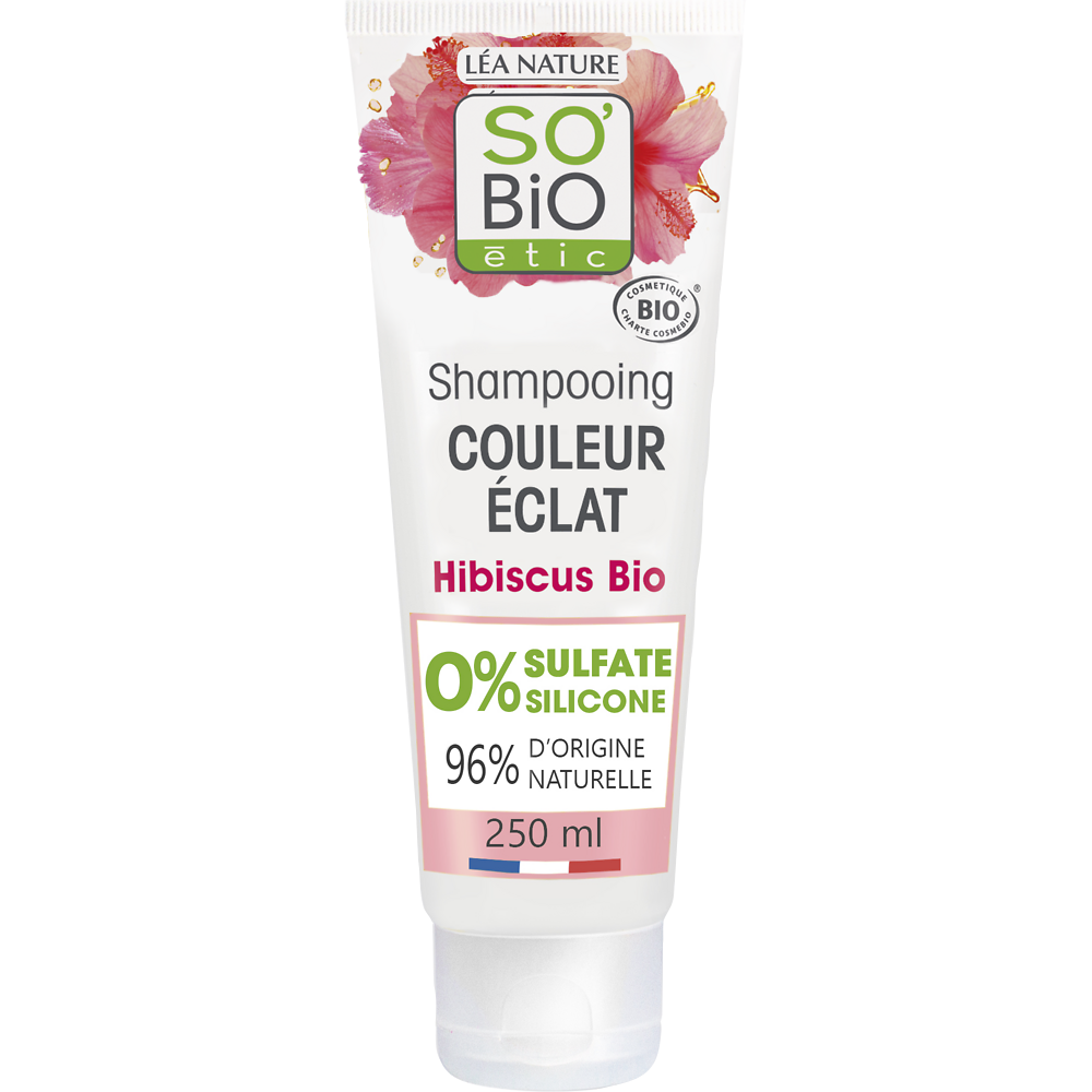 Shampooing protection cheveux colorés hibiscus SO BIO 250ml