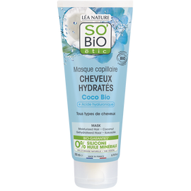 Masque cheveux hydratés coco et acide hyaluronique SO BIO 200ml