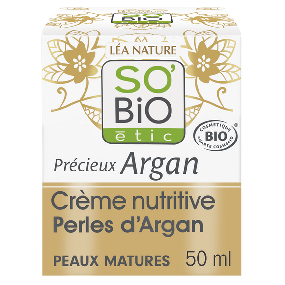 Crème nutritive perles d'argan peaux matures SO BIO 50ml