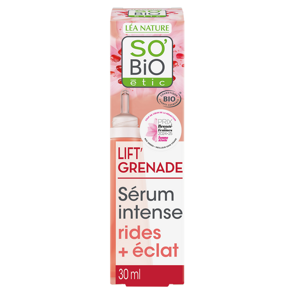 Sérum intense lissant rides + éclat lift'grenade SO'BIO 30ml