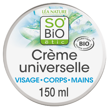 Crème hydratante aloe vera universelle multi usage SO'BIO ETIC 150ml visage et corps