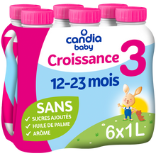 CANDIA BABY - Lait de croissance 3ème âge, dès 12 mois - 6x1l