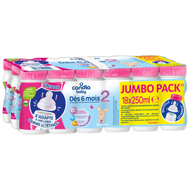 CANDIA BABY lait 2éme âge jumbo pack 18x25cl