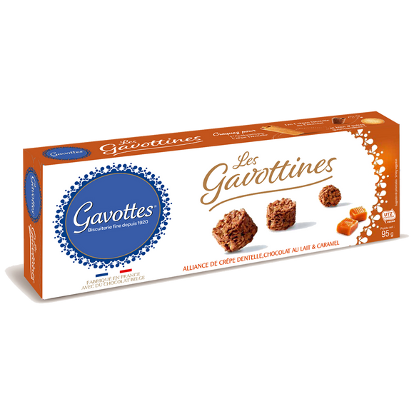 Biscuits crêpes dentelle au lait caramel GAVOTTINES , étui 95g