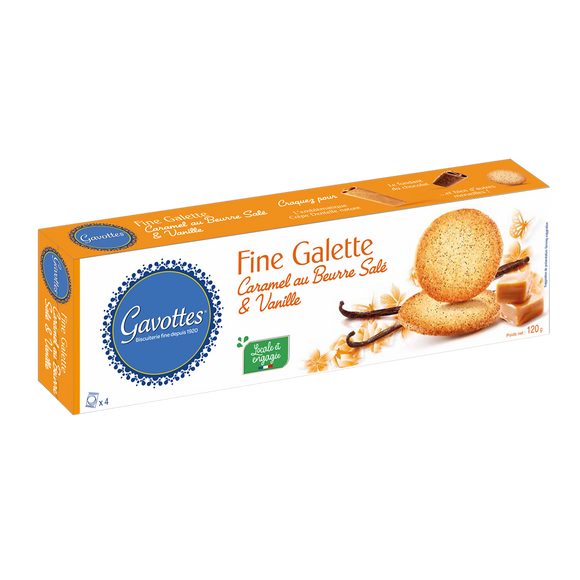 Fine galette au caramel au beurre salé et vanille GAVOTTES, 120g