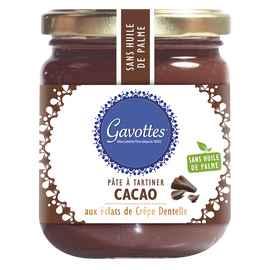 Pâte à tartiner aux éclats de crêpes dentelle GAVOTTES, pot de 350g
