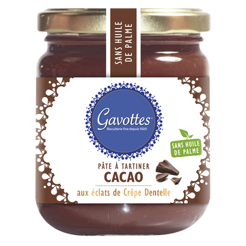 Pâte à tartiner aux éclats de crêpes dentelle GAVOTTES, pot de 350g
