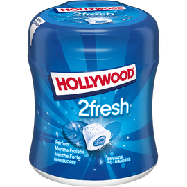 Chewing gums sans sucre menthe forte-menthe fraîche 2Fresh HOLLYWOOD,40 dragées, 88g