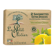 Savon extra doux verveine citron LE PETIT OLIVIER, 2x100g