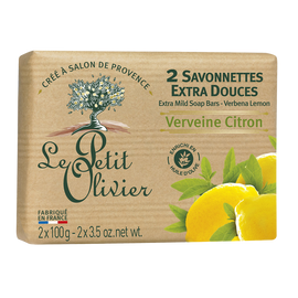 Savon extra doux verveine citron LE PETIT OLIVIER, 2x100g