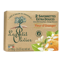 Savon parfum fleur d'oranger LE PETIT OLIVIER, 2x100g