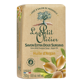 Savon extra doux surgras à l'huile d'argan LE PETIT OLIVIER, 250g