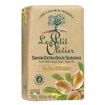 Savon extra doux surgras à l'huile d'argan LE PETIT OLIVIER, 250g