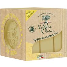 Savon cube de marseille glycériné LE PETIT OLIVIER, 3x100g
