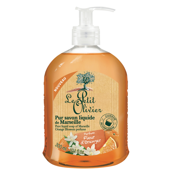 Savon liquide Marseille fleur oranger LE PETIT OLIVIER, 300ml