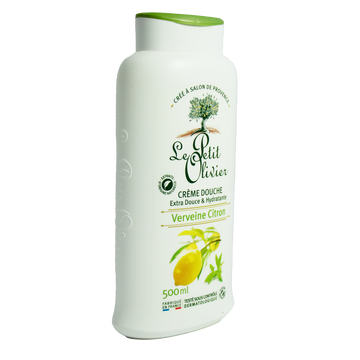Crème de douche à la verveine et citron LE PETIT OLIVIER, flacon de 500ml