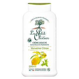 Crème de douche à la verveine et citron LE PETIT OLIVIER, flacon de 500ml