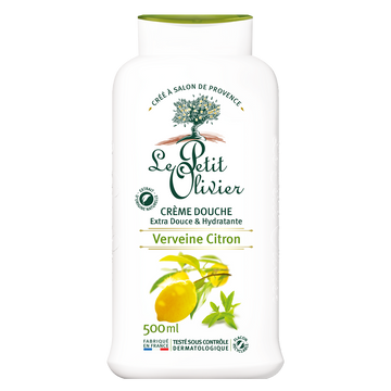 Crème de douche à la verveine et citron LE PETIT OLIVIER, flacon de 500ml