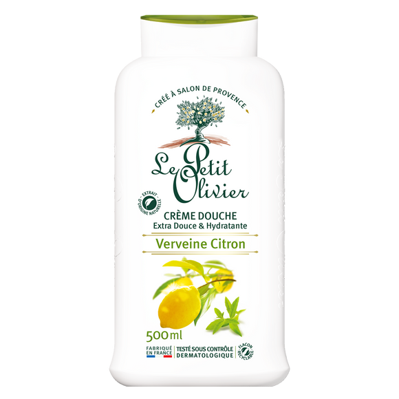 Crème de douche à la verveine et citron LE PETIT OLIVIER, flacon de 500ml