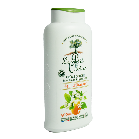 Crème de douche à la fleur d'oranger LE PETIT OLIVIER, flacon de 500ml