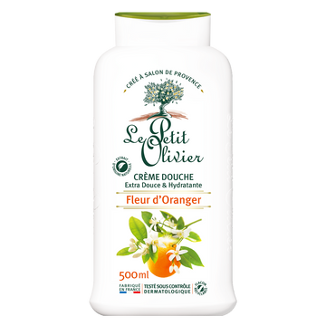 Crème de douche à la fleur d'oranger LE PETIT OLIVIER, flacon de 500ml