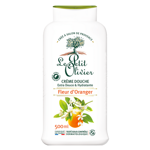 Crème de douche à la fleur d'oranger LE PETIT OLIVIER, flacon de 500ml