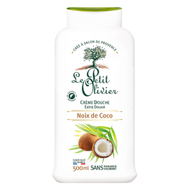 Crème de douche extra douce à l'extrait naturel de noix de coco LE PETIT OLIVIER, flacon de 500ml