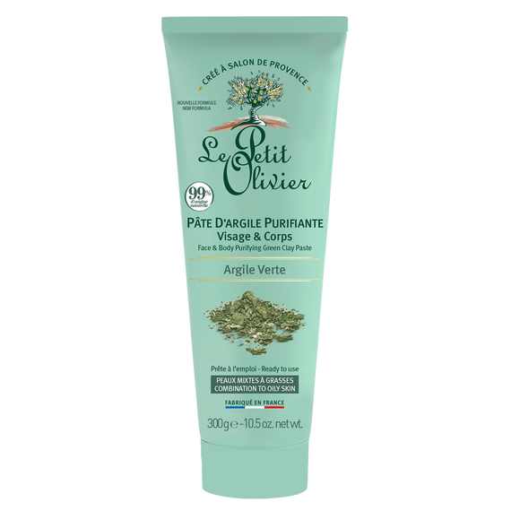 Pâte d'argile verte purif.visage&corps LE PETIT OLIVIER 300g