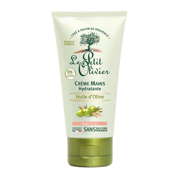 Crème hydratante pour les mains à l'huile d'olive pour les peauxsèches LE PETIT OLIVIER, tube de 75ml