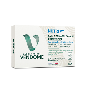 Pain dermatologique VENDOME nutri V+ peaux sèches 100g