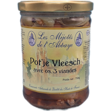 Pot'je vleesch avec os 3 viandes, 750g