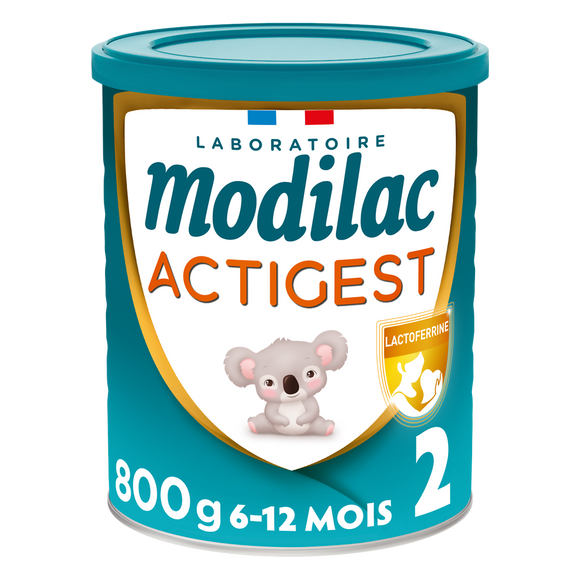 Lait infantile poudre actigest 2 lf+ 6/12mois MODILAC 800g