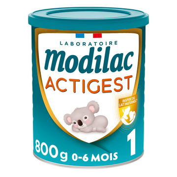 Lait infantile poudre actigest 1 lf+ 0/6 mois MODILAC 800g