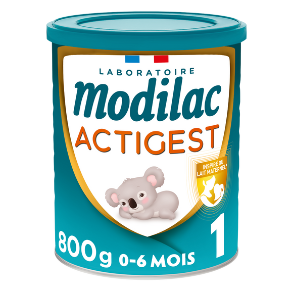 Lait infantile poudre actigest 1 lf+ 0/6 mois MODILAC 800g
