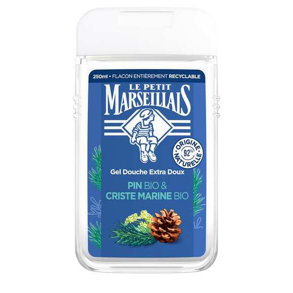 Gel douche extra doux aux huiles essentielles de pin et criste marineLE PETIT MARSEILLAIS, 250ml
