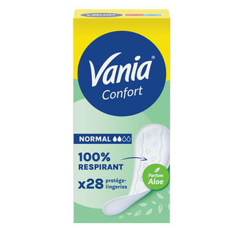 Protège-slips confort+ aloé normal plat VANIA Kotydia, boîte x28
