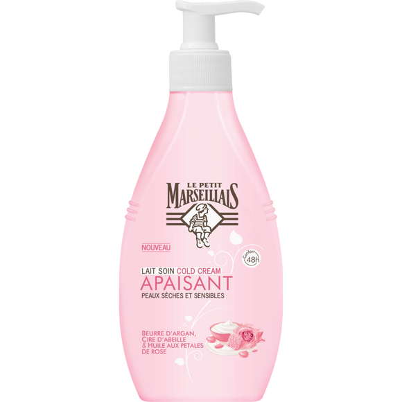 Lait cold cream cire d'abeille & huile de pétale de rose LE PETIT MARSEILLAIS, 250ml