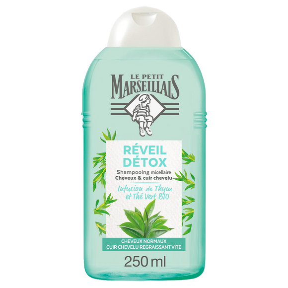 Shampooing réveil détox infusion thym&thé vert bio LE PETIT MARSEILLAIS, 250ml